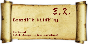 Boszák Kilény névjegykártya
